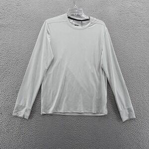 Motion Lights Out Crew Neck Mens Long Sleeve Performance Shirt Grey Small NEW